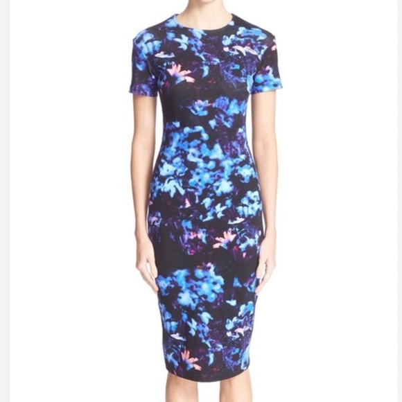 McQ by Alexander McQueen Dresses & Skirts - Alexander McQueen black floral knit bodycon dress
